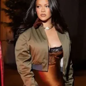 NYC 2026 Rihanna Green Cropped Jacket