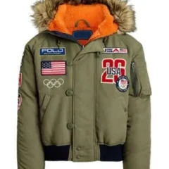 Olympic 2026 Team USA Green Bomber Jacket