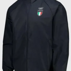 Olympics 2026 Team Italy Black Track Jacket