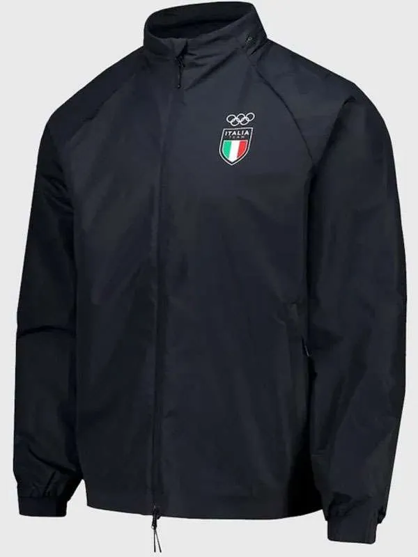 Olympics 2026 Team Italy Black Track Jacket