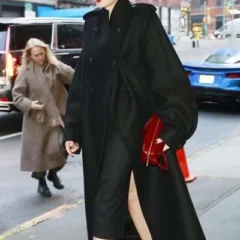 NYC 2026 Sophie Turner Black Wool Coat