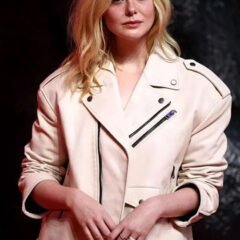 Elle Fanning Predator Badlands 2025 Leather Jacket