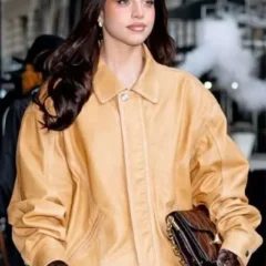 NYFW 2026 Emilia Mernes Brown Leather Jacket