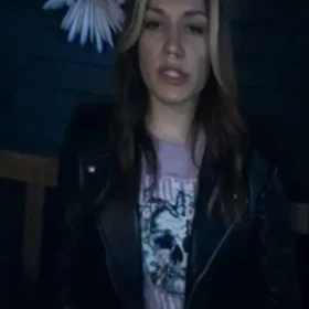 Stephanie Panozzo Home and Away Black Leather Jacket