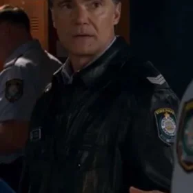 Jeremy Lindsay Taylor Home and Away Police Leather Jacket