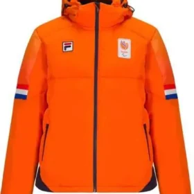 Jutta Leerdam Olympic 2026 Orange Puffer Jacket