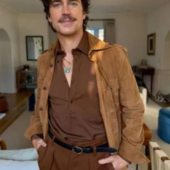 Matt Bomer Outcome 2026 Suede Leather Jacket