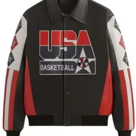 Kevin Durant Olympic Black Leather Jacket