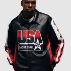 Kevin Durant Olympic Black Leather Jacket