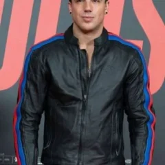 Idolos 2026 Oscar Casas Biker Black Leather Jacket