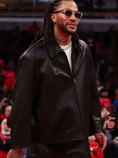 Derrick Rose Retirement 2026 Black Leather Jacket