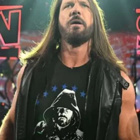 Royal Rumble 2026 AJ Styles Black Leather Vest