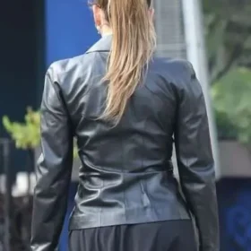 Jennifer Lopez Black Leather Blazer