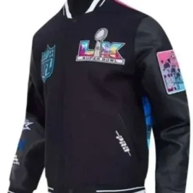 Super Bowl LX 2026 Black Varsity Jacket