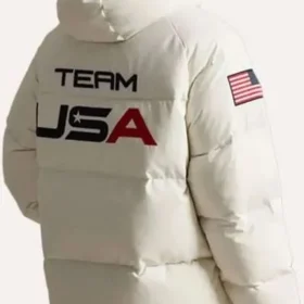 Olympics 2026 Team USA White Puffer Jacket