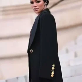 PFW 2026 Teyana Taylor Black Coat