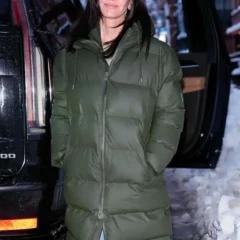 NYC 2026 Courteney Cox Green Puffer Coat