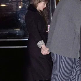 NYC 2026 Taylor Swift Shearling Collar Wool Coat