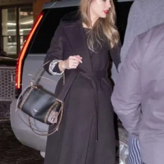NYC 2026 Taylor Swift Shearling Collar Wool Coat