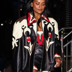 NYC 2026 Simone Ashley Leather Jacket