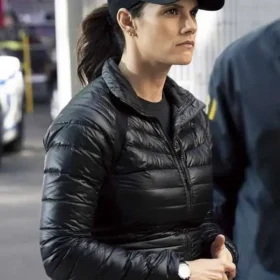 Missy Peregrym CIA 2026 Black Puffer Jacket