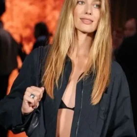 Margot Robbie Paris Fashion Show 2026 Quilted Jacket