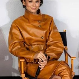 Zendaya Dune 3 Movie Premiere Brown Leather Jacket
