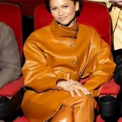 Zendaya Dune 3 Movie Premiere Brown Leather Jacket