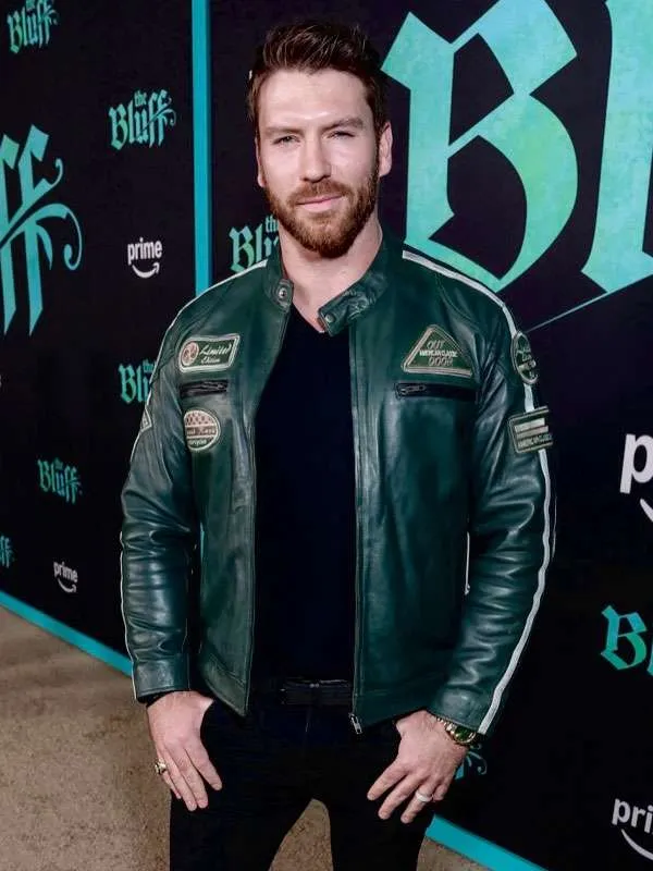 The Bluff Movie Premiere Jesse Kove Green Leather Jacket
