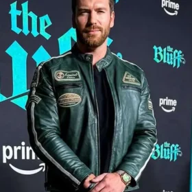 The Bluff Movie Premiere Jesse Kove Green Leather Jacket