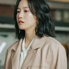 Lee Seol Our Movie Leather Coat