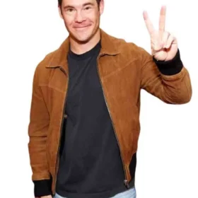 Adam Devine Super Bowl 2026 Brown Suede Jacket
