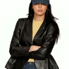 Kendall Jenner 2026 Black Leather Jacket