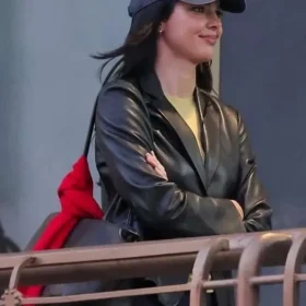 Kendall Jenner 2026 Black Leather Jacket
