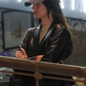 Kendall Jenner 2026 Black Leather Jacket