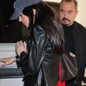 Kendall Jenner 2026 Black Leather Jacket