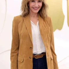 Mary Steenburgen The Dink 2026 Brown Suede Blazer