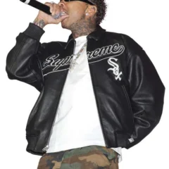 Coachella 2026 Tyga Black Leather Jacket