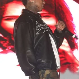 Coachella 2026 Tyga Black Leather Jacket