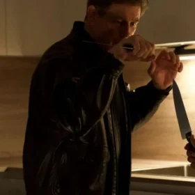 Michael Paré Knightfall 2026 Black Leather Jacket