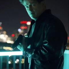 Michael Paré Knightfall 2026 Black Leather Jacket