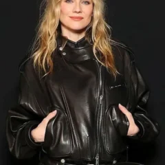 PFW 2026 Diane Kruger Leather Jacket