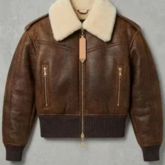 Erin Doherty PFW 2026 Shearling Brown Jacket