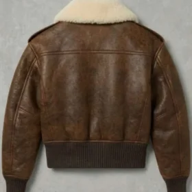 Erin Doherty PFW 2026 Shearling Brown Jacket