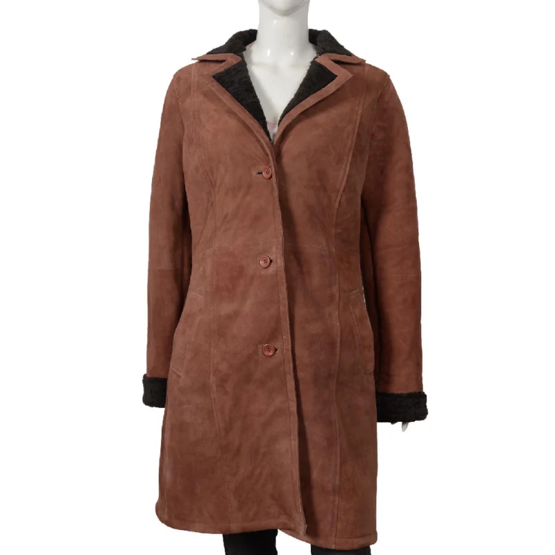 Kelsey Asbille Suede Leather Coat