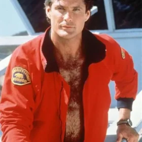 David Hasselhoff Baywatch Lifeguard Bomber Jacket