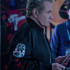 John Kreese Cobra Kai S06 Black Bomber Jacket