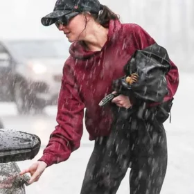 Dakota Johnson LA 2026 Burgundy Hoodie