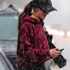 Dakota Johnson LA 2026 Burgundy Hoodie