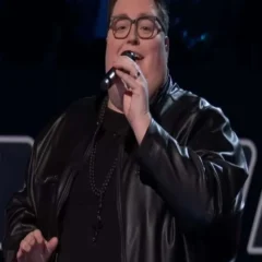 Jordan Smith The Voice 2026 Black Leather Jacket